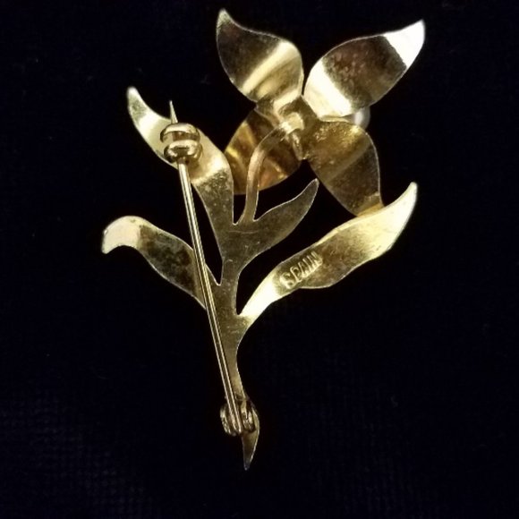 Vintage Spanish Floral Brooch - Picture 2 of 4